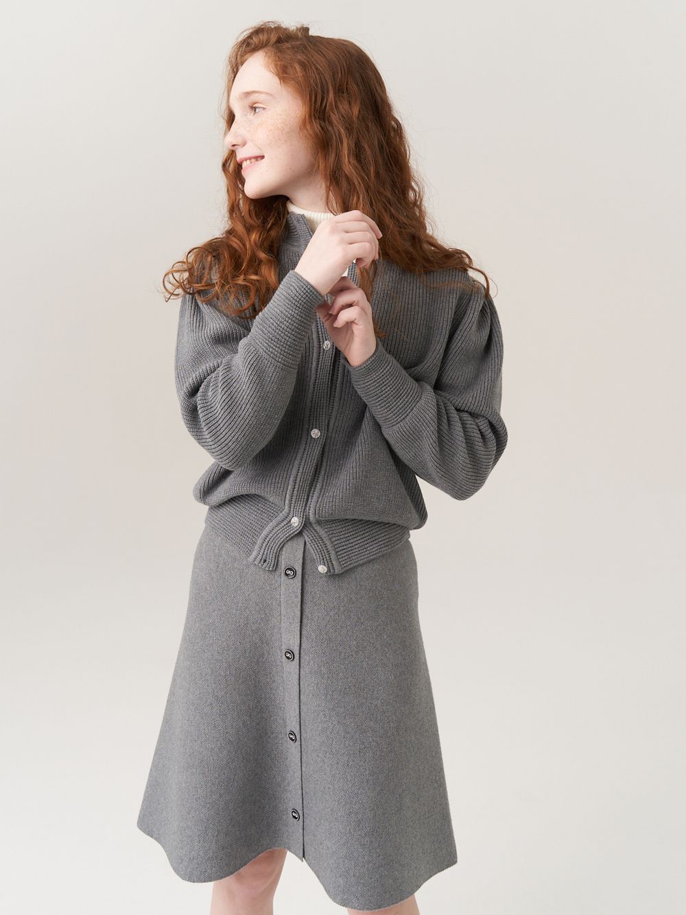 Кардиган для девочки AT1058 серый