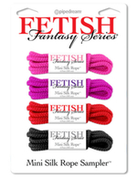 Набор веревок для фиксации Mini Silk Rope Sampler (Цвет: черный,красный,фиолетовый,розовый)