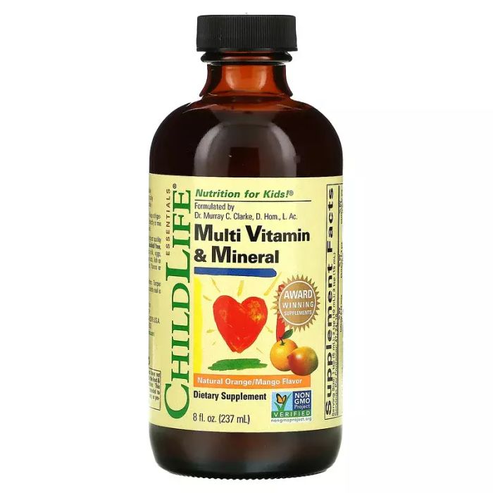 Мультивитаминный и минеральный комплекс, Апельсин/Манго, Multi Vitamin &amp; Mineral, ChildLife, 237 мл.