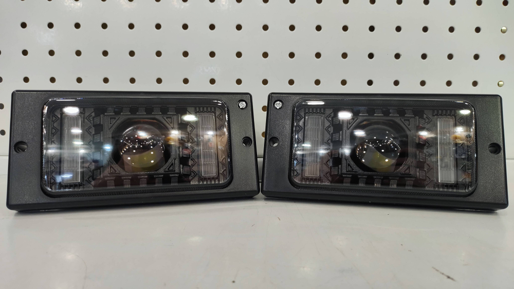 НЕТ - M80 / ПТФ с регулировкой (белый, с ДХО и поворотником) для ВАЗ 2110-2115, светодиодные противотуманные фары (2 шт. / комплект) HC