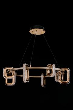 Подвесная люстра LED 60W 3000К/4000К/5500К LE7701/8 Grey/Gold серый/золото Theona Leon