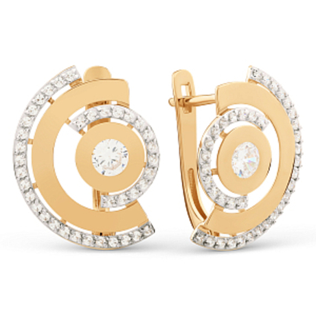 Серьги из золота с фианитами