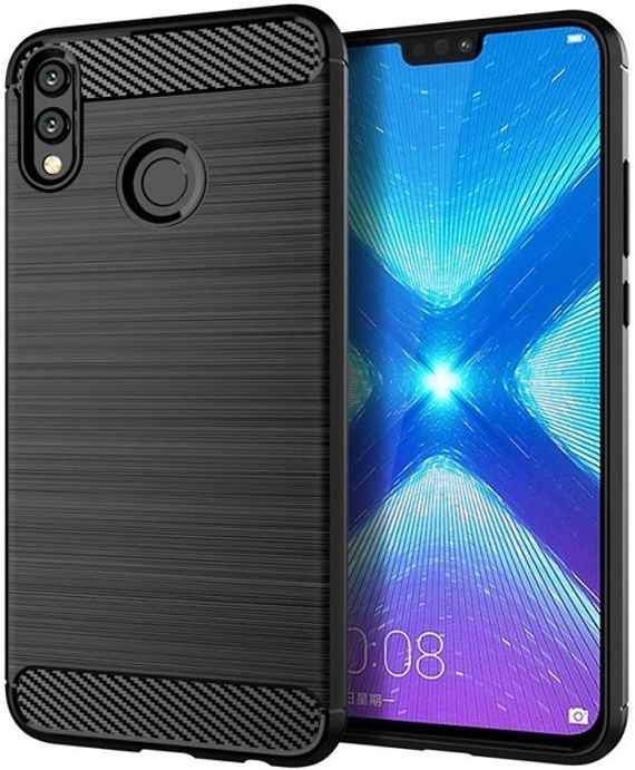 Чехол для Honor 8X цвет Black (черный), серия Carbon от Caseport