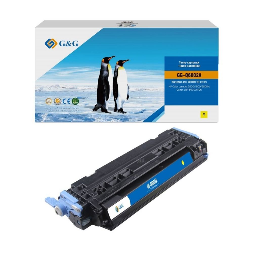 Картридж G&amp;G, аналог HP Q6002A, Canon 707Y, желтый (2K)