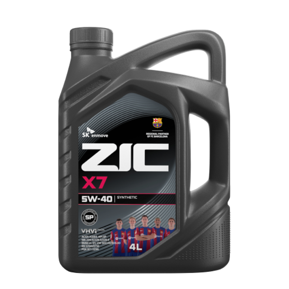 Моторное масло Zic X7 5W-40, SN/CF, синтетическое, 4 л