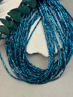Гематит, шестигранник 2 мм, нить 40 см, синий металлик