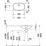 Раковина встраиваемая D-Code 490x290 см, вкл.крепление DURAVIT