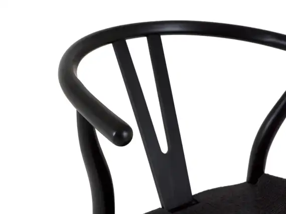 Стул Wishbone черный с черным сиденьем