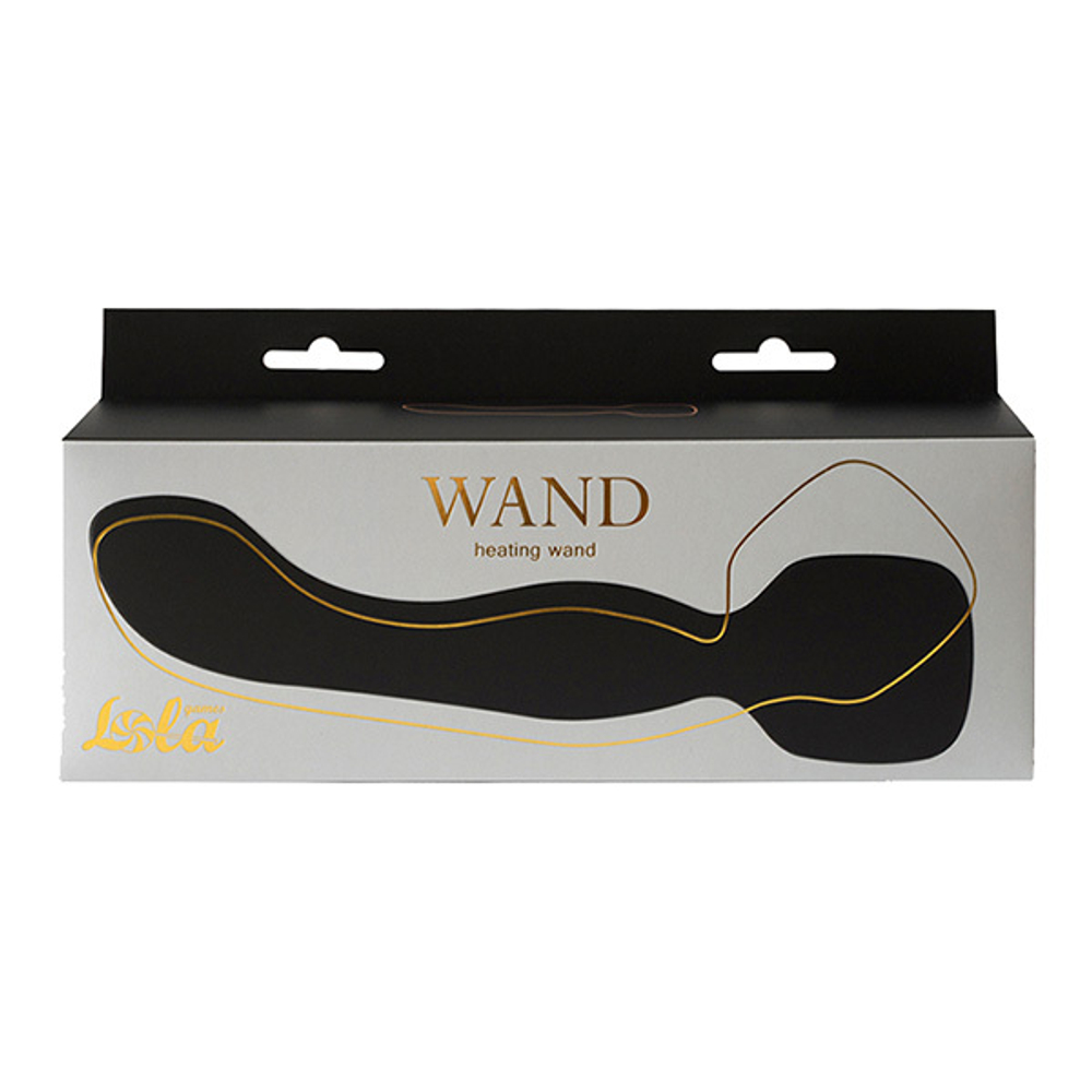 Черный двусторонний вибромассажер 22см с нагревом Lola Games Heating Wand 1018-01lola