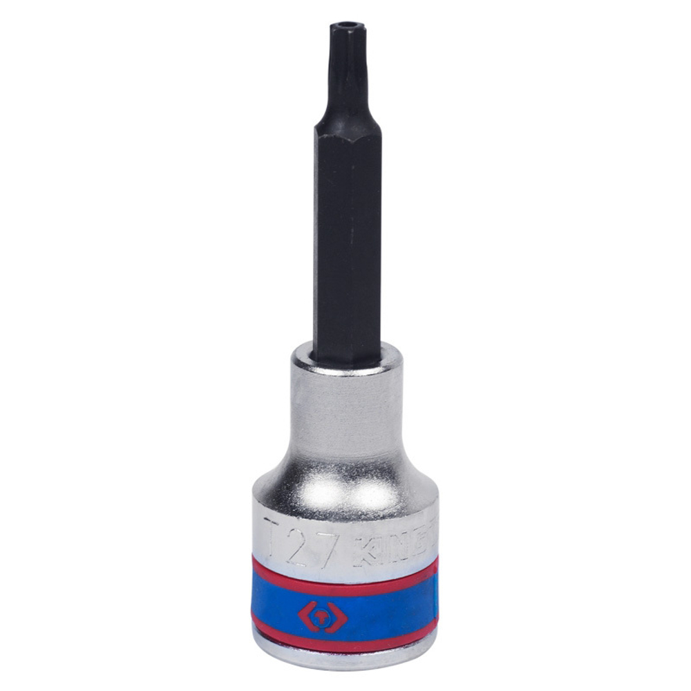 Насадка (бита) торцевая 1/2&quot;, TORX с отверстием, T27, L = 80 мм KING TONY 403727