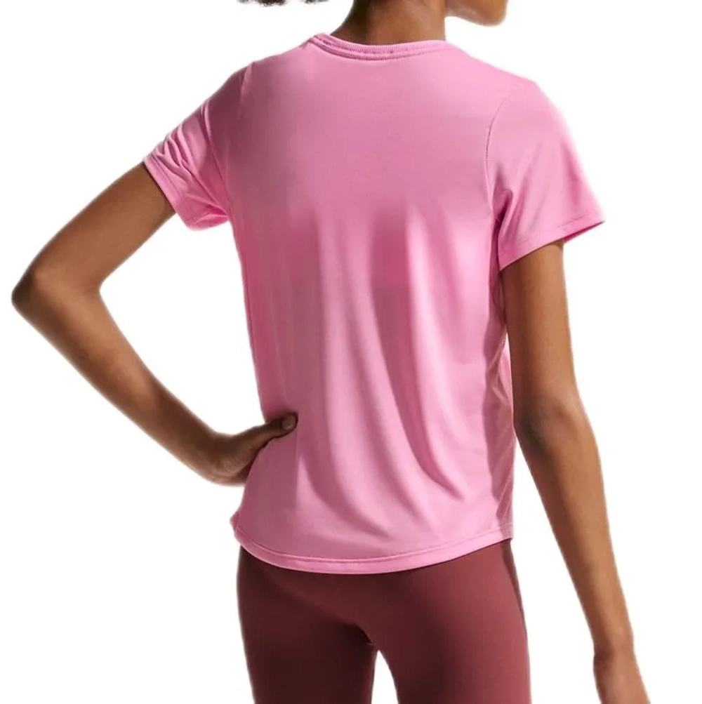 Футболка для девочки Nike Girls Dri-FIT Short-Sleeve - pink rise/white