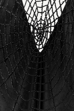 ZARA АТЛАСНОЕ ПЛАТЬЕ С ПАУТИНОЙ НА СПИНЕ — LIMITED EDITION, ЧЕРНЫЙ