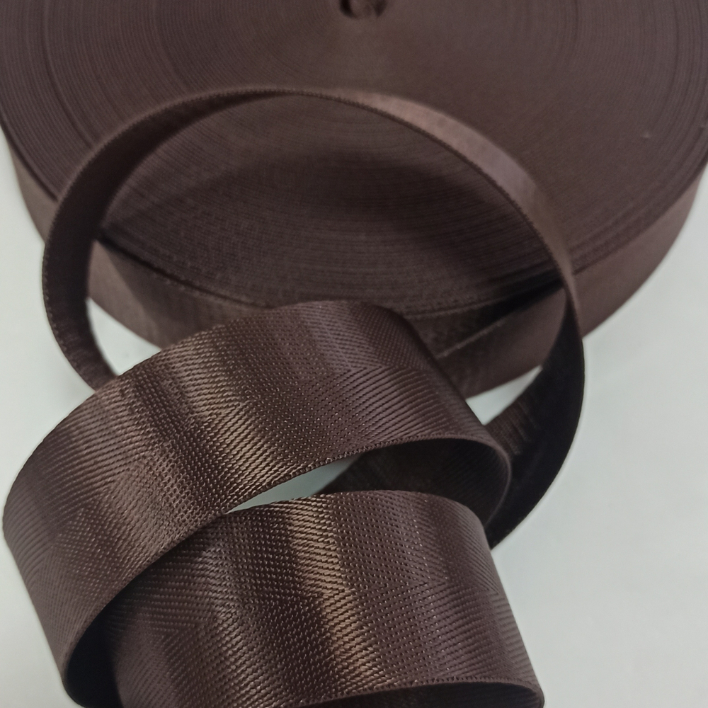 Стропа Однотонная Шоколад сатин 4 см