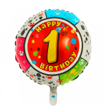 Шар-круг Happy Birthday с цифрой