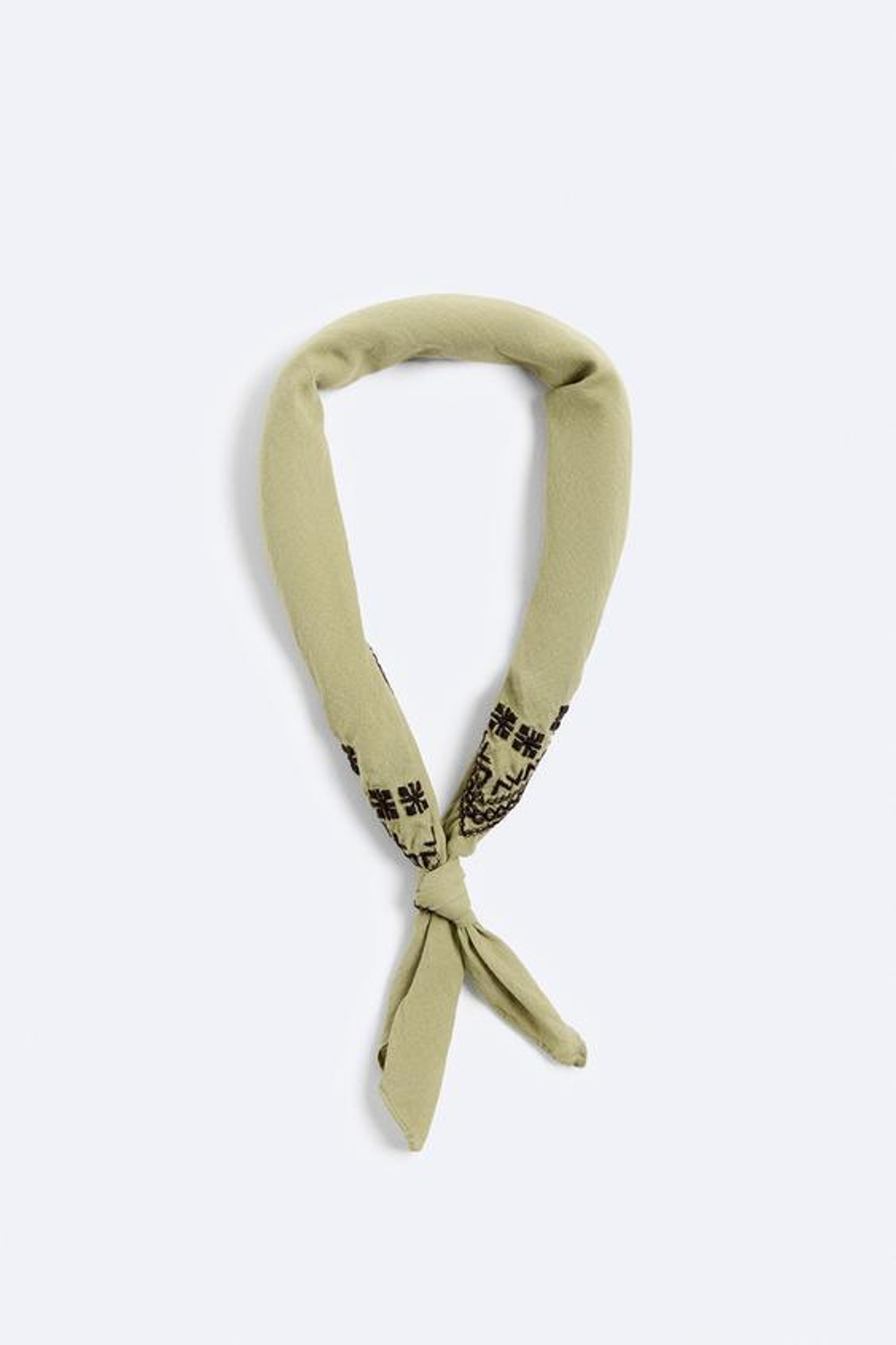 ZARA БАНДАНА С ВЫШИВКОЙ, ОЛИВКОВЫЙ