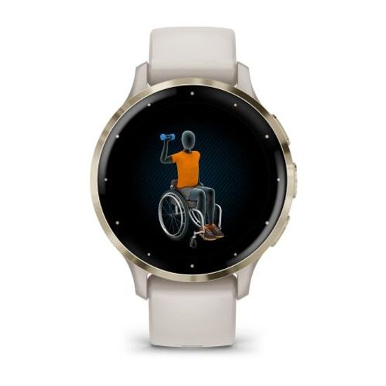 Умные часы Garmin Venu 3S цвета слоновой кости с золотистым безелем
