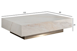 Стол журнальный АГАТ (AGATE) светлый керамический 120x80x29см Garda Decor