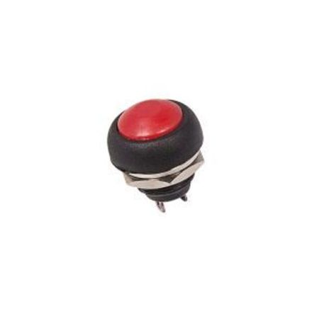 Выключатель-кнопка 250V 1А (2с) OFF-(ON) Б/Фикс красная Micro (PBS-33В) REXANT