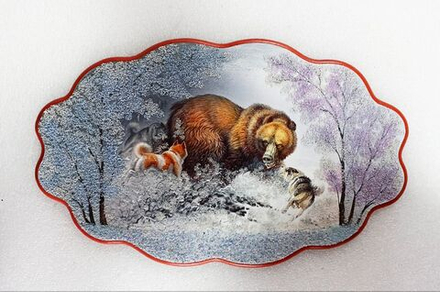 Ажурное панно " Схватка" 46-28см