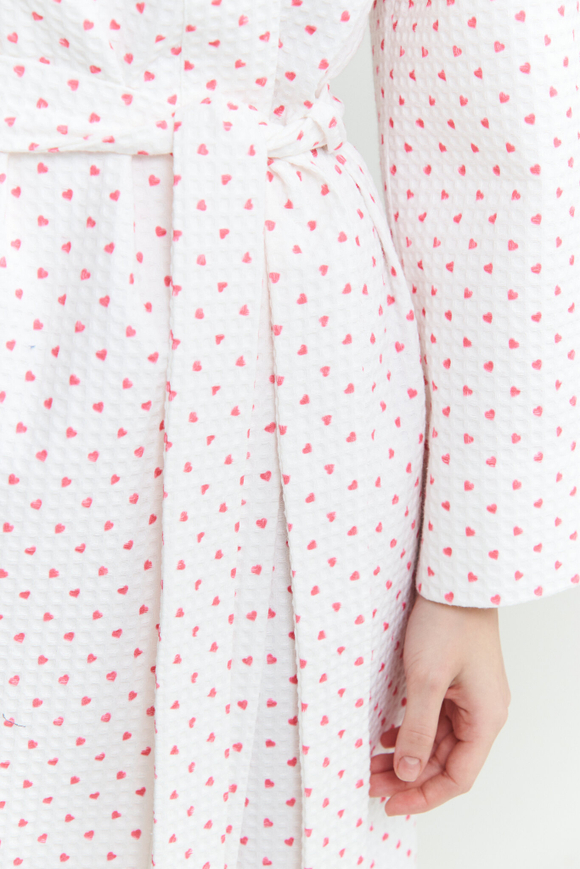 Вафельный халат с сердечками