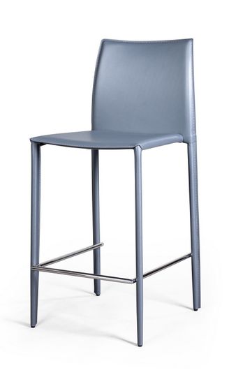 Стул полубарный Rolf, кожа антрацит