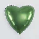 Шар (19''/48 см) Сердце, Зеленый мох, Бохо, 1 шт.