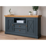 Комод «Форест» 2 двери 2 ящика серый 7012/бейц-масло