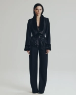 Пиджак с мехом черный