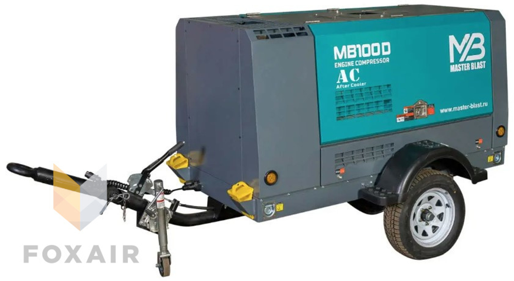 Винтовой дизельный компрессор master blast mb100d-7 + ac
