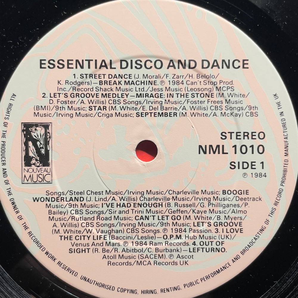 Сборник Essential Disco And Dance Volume A (Англия 1984г.)