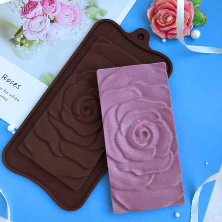 Форма силиконовая для шоколада «Плитка роза»