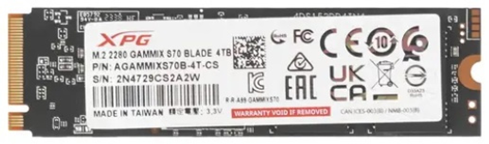 Накопитель SSD M.2 2280 ADATA AGAMMIXS70B-4T-CS 4096 ГБ