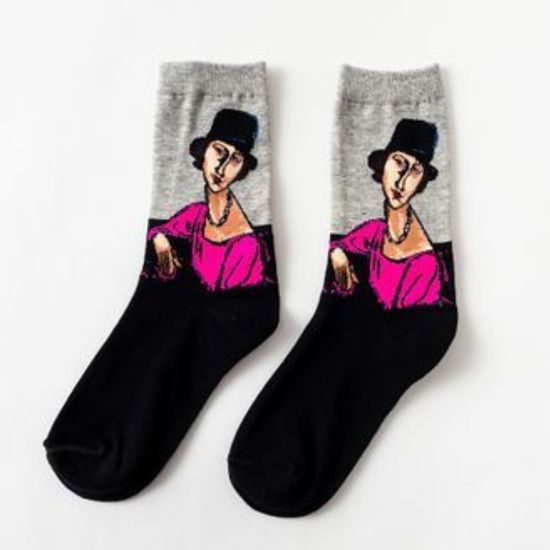 Носки "Жанна Эбютерн в шляпе и с ожерельем". Амедео Модильяни, р-р 36-43