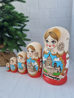 Матрешка Санкт-Петербург жжёнка 5 мест 18см