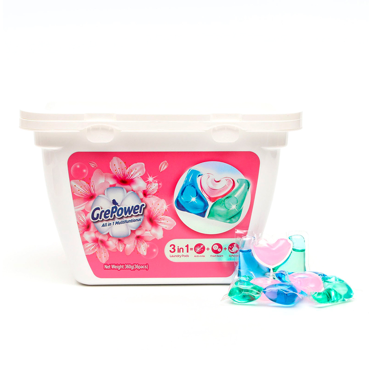 Средство для стирки GrePower All in 1 Multifuntional 3в1 концентрированное в капсулах 360 г / 36 шт