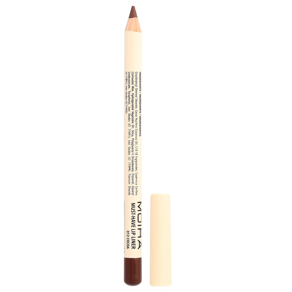 Moira Beauty, незаменимый карандаш для губ, оттенок 012 какао, 1,1 г (0,04 унции)