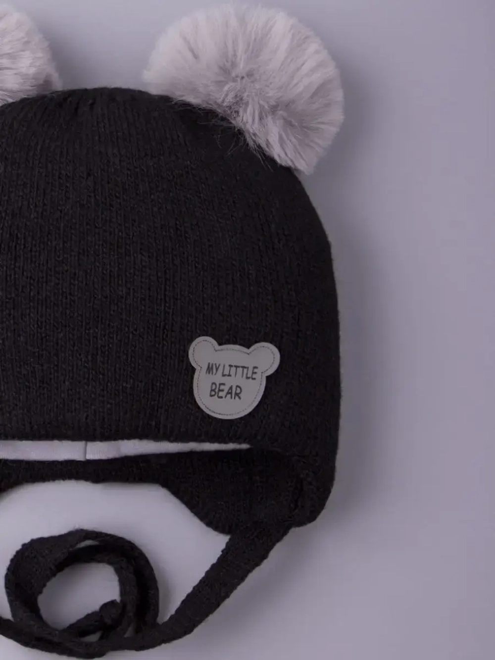 Шапка детская зимняя вязаная с ушками