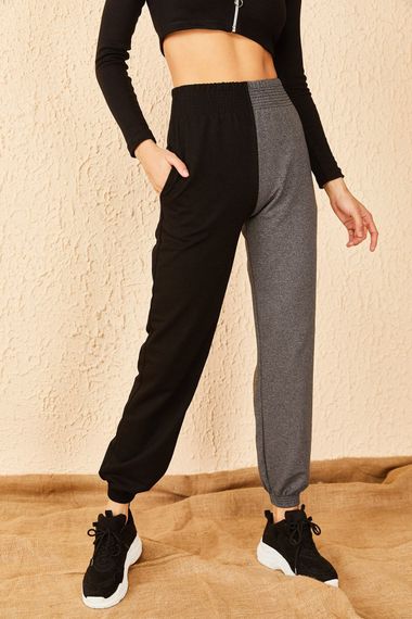 Qadın üçün iki rəngli şalvar 10401008 (boz-qara)