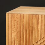 Тумба под телевизор, 94х42х51, Грувс, напольная, для прихожей и спальни, деревянная, с резными дубовыми фасадами, дуб, Dipriz