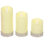 Сувенир с подсветкой «Свеча - Блестящая сказка» 5*7/10/12,5 см (набор 3 шт)