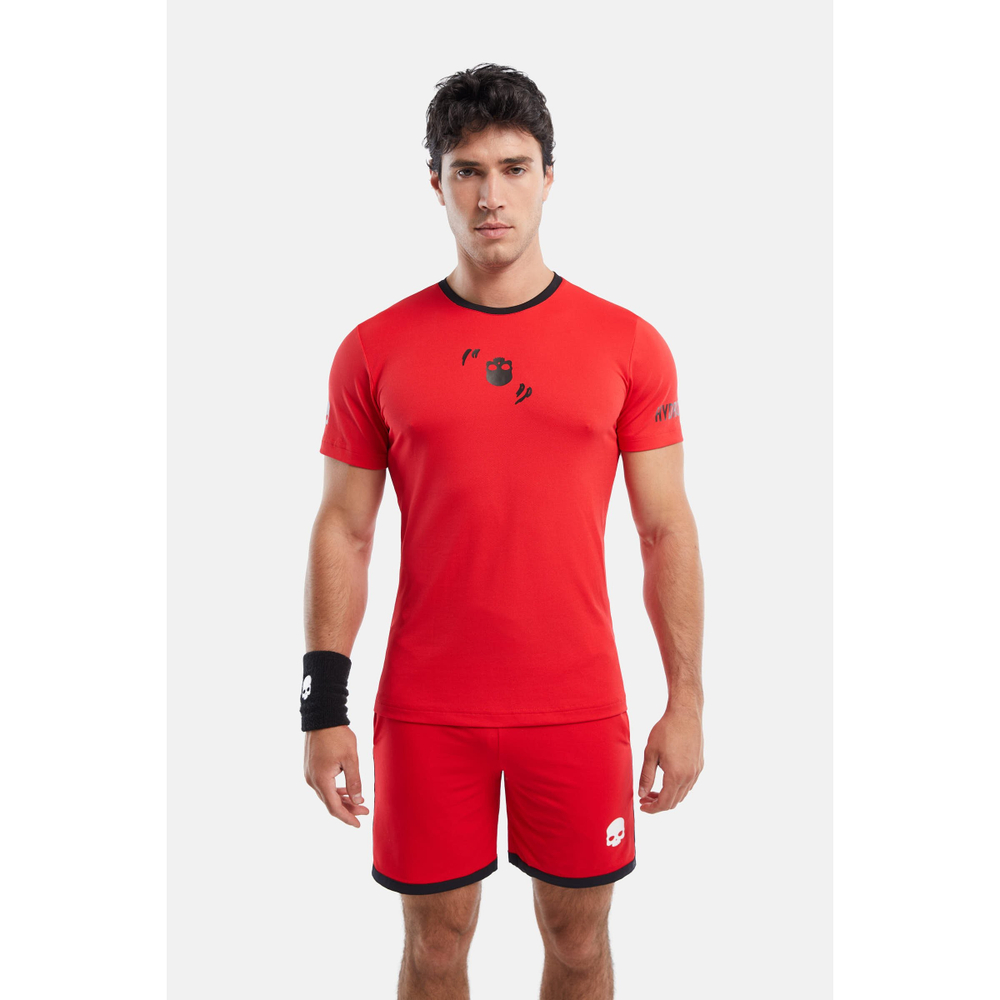 ОДЕЖДА ДЛЯ ТЕННИСА Мужская, Футболка HYDROGEN CRAZY RACKET TECH .