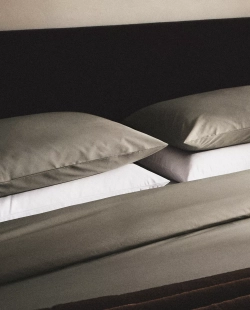 ZARA HOME (300 НИТЕЙ) ПОДОДЕЯЛЬНИК ИЗ ХЛОПКА ПЕРКАЛЬ, НЕЙТРАЛЬНЫЙ СЕРЫЙ