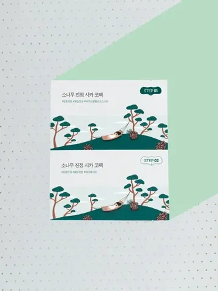 Round Lab Двухступенчатая маска для носа против чёрных точек Pine Calming Cica Nose Pack 5 шт