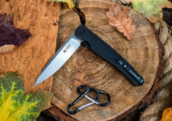 Нож складной Kizlyar Supreme HUSSAR VG-10 (Cryo) SW G10-BH (Stonewash, G10 Black Handle)