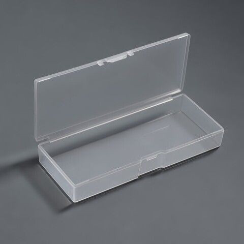 Контейнер для хранения маникюрных/косметических принадлежностей, с крышкой, 14 × 6 × 2,5 см, цвет белый