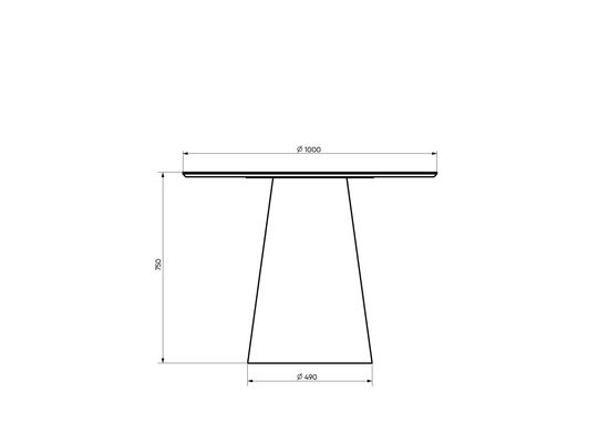 Стол обеденный Lagom D 100 см (натуральный дуб / бежевый, кожа)
