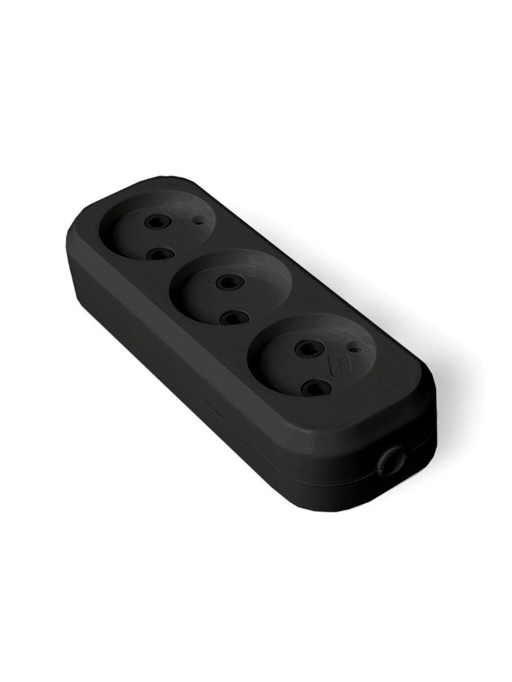 Колодка бытовая UNIVersal 3 гнезда с заземлением AБС-пластик черная