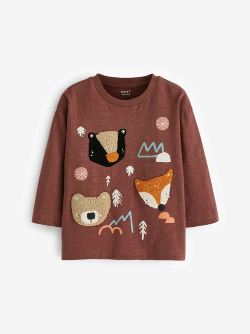 Лонгслив для мальчика Next 631-734, Коричневый