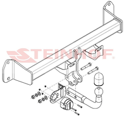 Фаркоп Steinhof B-084 для BMW 3-Series Gran Turismo F34 06/2013-2019(паспорт и сертификат в комплекте)(без электрики)