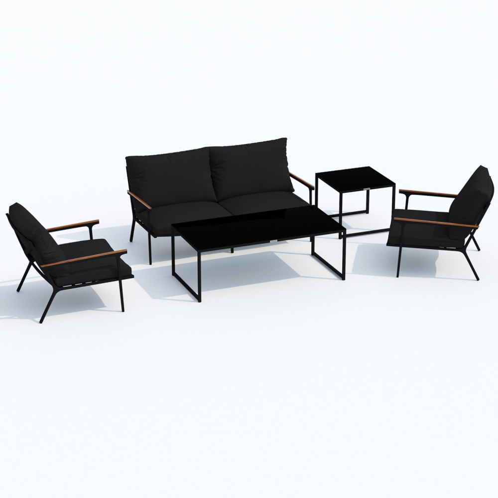 Диван двухместный Ideal Patio ФЕСТА черный